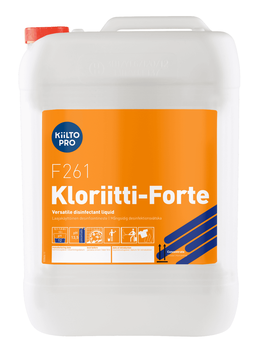 Средство F261 KLORIITTI-FORTE на основе гипохлорита натрия (10 литров)